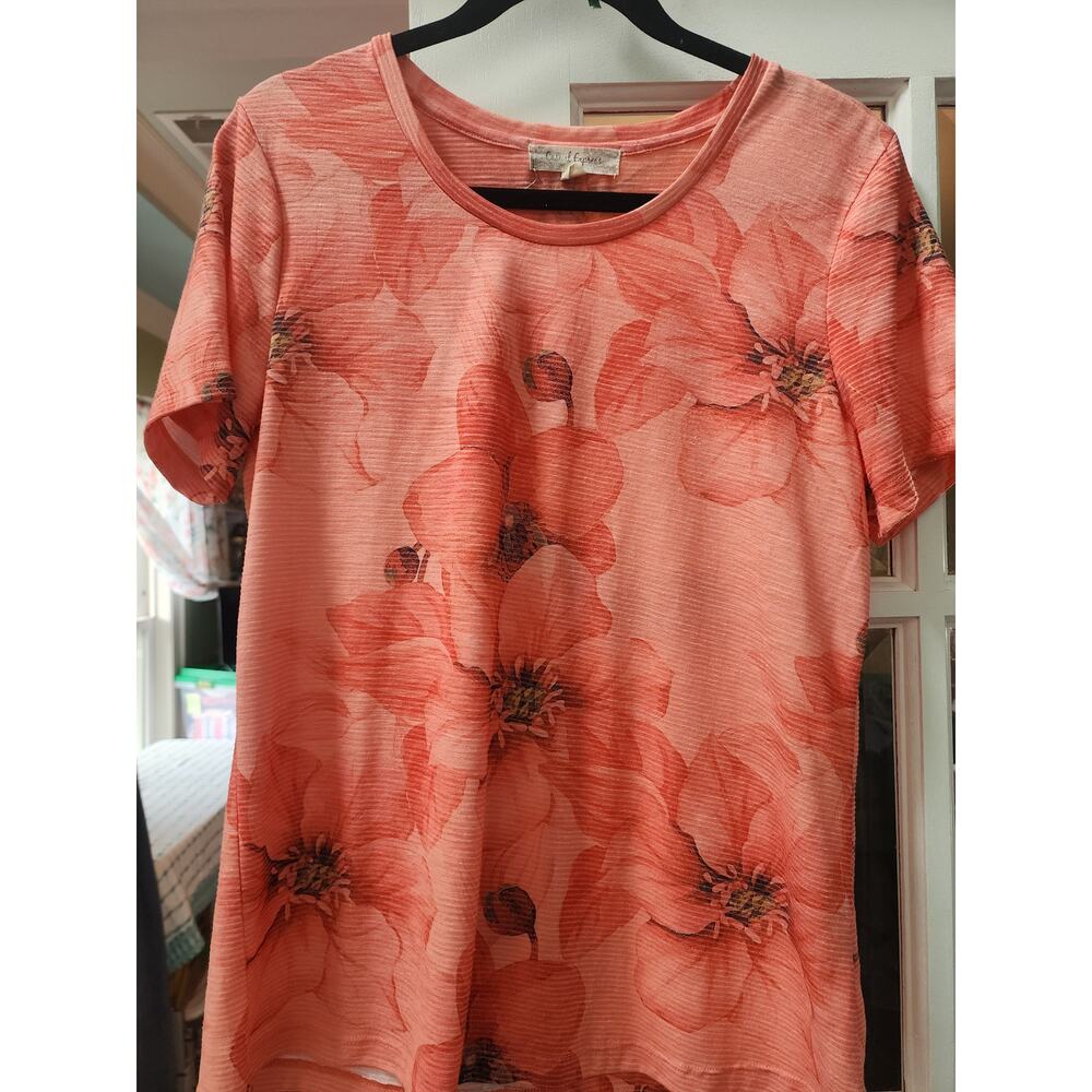 Casual Express Orange Floral T-Shirt